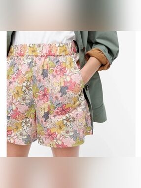 J.Crew Liberty Ditzy Floral Camp Shorts Small Lightweight Pockets